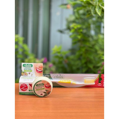 Bột Làm Trắng Răng Movitronix™ Green Herb - Bột Đánh Răng Thảo Dược Tự Nhiên Giúp Tẩy Trắng Răng An Toàn và Hiệu Quả
