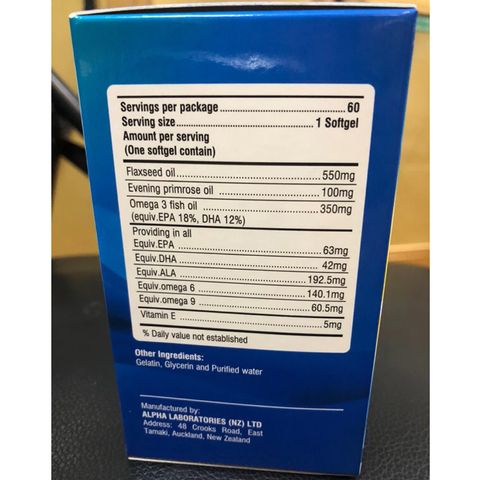 Omega 3.6.9 EPA+DHA+ALA Rovier New Zealand 60 viên