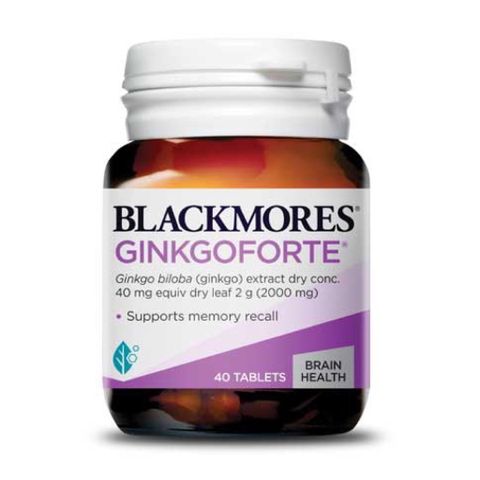 Viên Uống Blackmores Ginkgo Forte 40 Viên - Hỗ Trợ Tăng Cường Trí Não, Cải Thiện Trí Nhớ và Chức Năng Nhận Thức