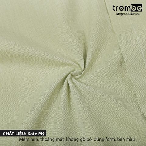 Áo Sơ Mi Nam Dài Tay Cổ Tàu Hai Nút TROMBE Trẻ Trung, Phong Cách Đi Làm Đi Tiệc