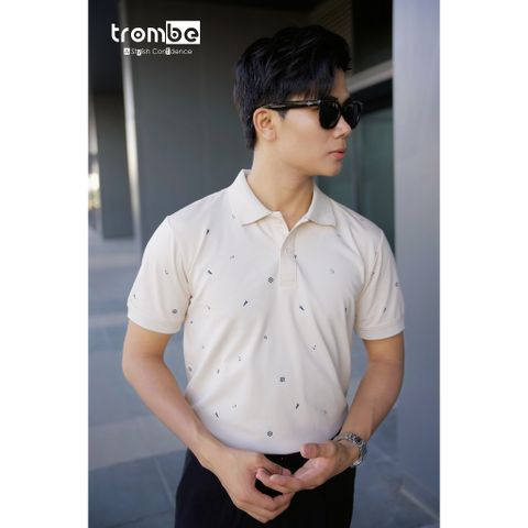 Áo Polo Nam Ngắn Tay Sailor Trombe Họa Tiết Mỏ Neo Chất Thun Rayon Thanh Lịch - Thời Trang Nam Cá Tính, Dễ Phối Đồ