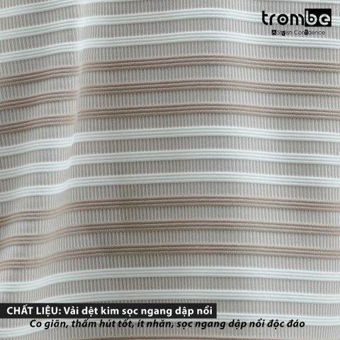 Áo Polo Nam Dệt Kim HORIZON Trombe Sọc Ngang Dập Nổi Ít Nhăn - Thời Trang Năng Động Cho Đi Làm và Đi Chơi