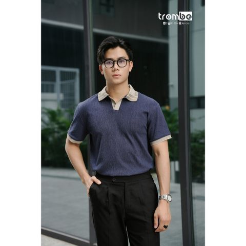 Áo Polo Nam Dệt Kim WOOD CRAFT Trombe Cổ V Mềm Mịn Thấm Hút Mồ Hôi - Thời Trang Thanh Lịch Đi Làm và Đi Chơi