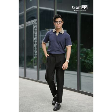 Áo Polo Nam Dệt Kim WOOD CRAFT Trombe Cổ V Mềm Mịn Thấm Hút Mồ Hôi - Thời Trang Thanh Lịch Đi Làm và Đi Chơi