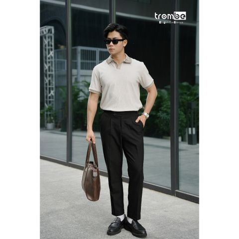 Áo Polo Nam Dệt Kim WOOD CRAFT Trombe Cổ V Mềm Mịn Thấm Hút Mồ Hôi - Thời Trang Thanh Lịch Đi Làm và Đi Chơi