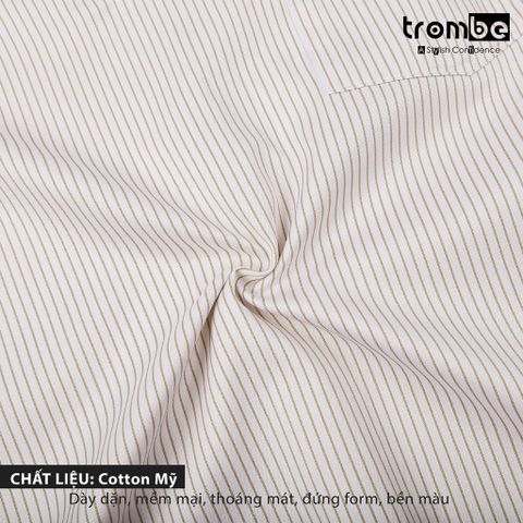 Áo Sơ Mi Nam Cổ V Dài Tay TROMBE - Vải Cotton Thoáng Mát, Form Rộng, Thời Trang Sang Trọng, Dành Cho Mọi Dịp