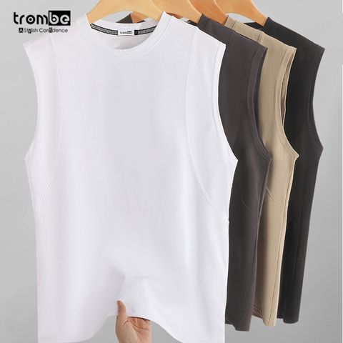 Áo Tanktop Nam Cotton Băng Tuyết TROMBE - Áo Ba Lỗ Thể Thao Thấm Hút Mồ Hôi, Thoáng Mát, Lý Tưởng Cho Tập Gym