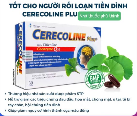 Viên uống bổ não Cerecoline Plus+ - Hỗ trợ nâng cao trí nhớ và bảo vệ sức khỏe não bộ - Hộp 30 viên