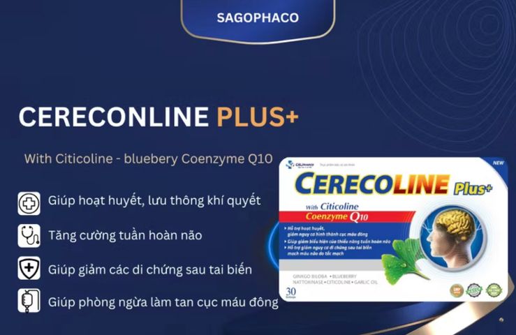 Viên uống bổ não Cerecoline Plus+ - Hỗ trợ nâng cao trí nhớ và bảo vệ sức khỏe não bộ - Hộp 30 viên