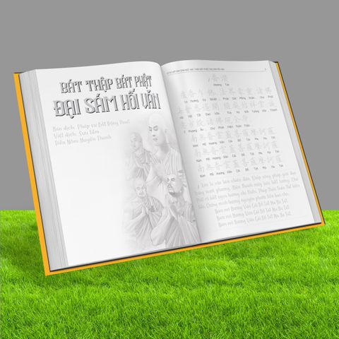 Vở Chép Kinh Song Ngữ A5 - Bát Thập Bát Phật Đại Sám Hối Văn in mờ - Học chữ Hán và chữ Việt dễ dàng, tiện dụng cho việc tu tập
