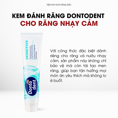 Kem Đánh Răng Dontodent Đức - Ngừa Sâu Răng, Làm Trắng Răng, Hơi Thở Thơm Mát, Chăm Sóc Răng Miệng Toàn Diện