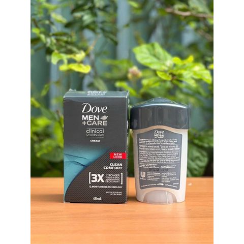 Lăn khử mùi Dove cho Nam - Chống Mồ Hôi Hiệu Quả, Dưỡng Ẩm Da, Clean Comfort 45ml - Bảo Vệ 48 Giờ