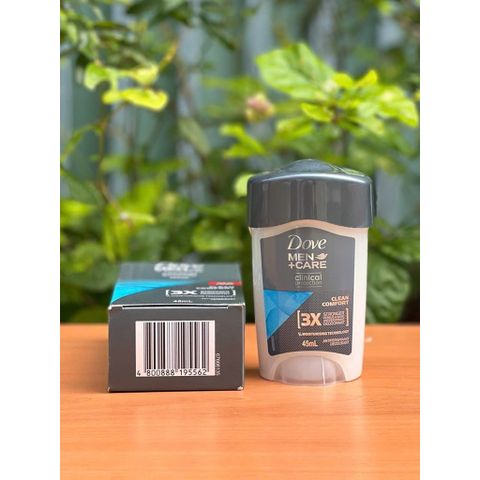 Lăn khử mùi Dove cho Nam - Chống Mồ Hôi Hiệu Quả, Dưỡng Ẩm Da, Clean Comfort 45ml - Bảo Vệ 48 Giờ