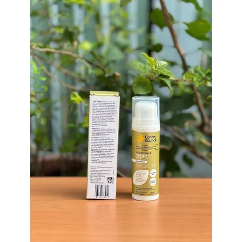 Serum Chống Nắng Dưỡng Ẩm Cancer Council Face Day Wear SPF50+ 50ml - Dưỡng Ẩm, Bảo Vệ Da, Thấm Nhanh, Không Bóng, Dùng Lót Trang Điểm