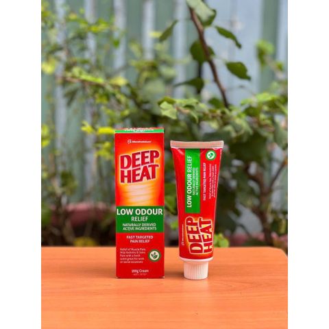 Gel xoa bóp giảm đau Mentholatum Deep Heat Low Odour 100g - Giảm đau cơ, khớp nhanh chóng, hỗ trợ hồi phục chấn thương, không mùi khó chịu