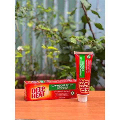 Gel xoa bóp giảm đau Mentholatum Deep Heat Low Odour 100g - Giảm đau cơ, khớp nhanh chóng, hỗ trợ hồi phục chấn thương, không mùi khó chịu