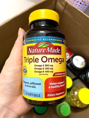 Viên uống triple Omega 3-6-9 Nature Made 74 viên Mỹ