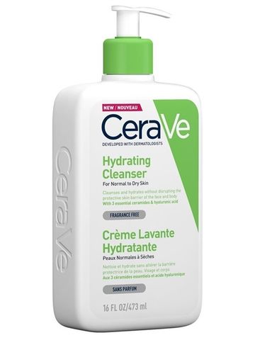 Sữa Rửa Mặt CeraVe Hydrating Cleanser 473ml Xanh Lá - Giúp Da Sạch Sẽ, Dưỡng Ẩm Từ Ceramide và Hyaluronic Acid, Phù Hợp Với Da Nhạy Cảm