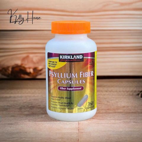 Viên Uống Bổ Sung Chất Xơ Kirkland Psyllium Fiber Capsules 360 Viên - Hỗ Trợ Tiêu Hóa, Giảm Cholesterol, Dành Cho Người Tiểu Đường