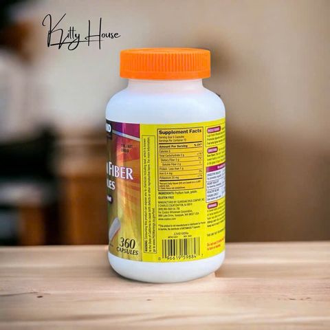 Viên Uống Bổ Sung Chất Xơ Kirkland Psyllium Fiber Capsules 360 Viên - Hỗ Trợ Tiêu Hóa, Giảm Cholesterol, Dành Cho Người Tiểu Đường
