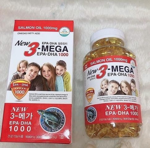 Viên Uống Tinh Dầu Cá Hồi 3-Mega Epa Dha 1000Mg 300V Ngày 1V