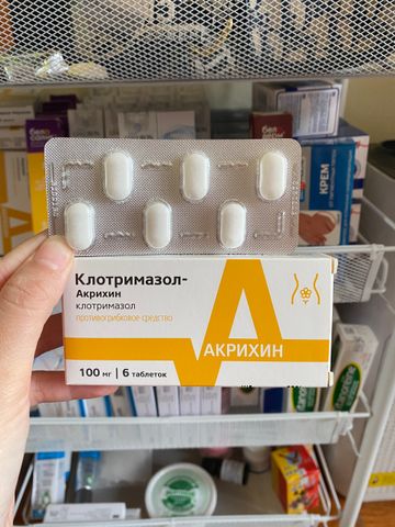 Viên Đặt Clotrimazole-Akrikhin 100mg - Điều Trị Nhiễm Nấm Âm Đạo, Hộp 6 Viên, Sản Phẩm Từ Nga