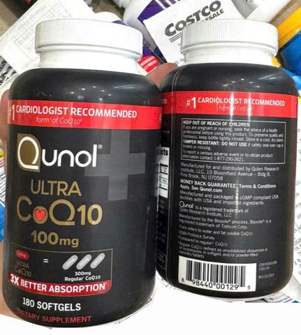 Viên uống bổ tim mạch Qunol Ultra CoQ10 100mg - Hỗ trợ sức khỏe tim mạch, 180 viên, hàng nhập Mỹ