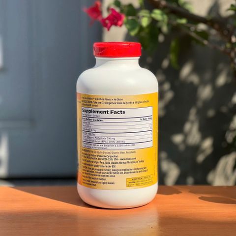 Dầu Cá Omega 3 Kirkland 1000mg - Hỗ Trợ Sức Khỏe Tim Mạch, Thị Lực và Trí Nhớ - 400 Viên Mỹ