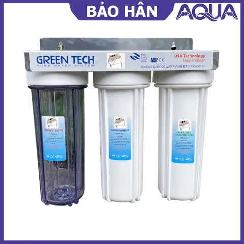 Bộ Lọc Nước Đầu Nguồn 3 Cấp Greentech94 - Lọc Sạch Cặn Bẩn, Clo Cho Nước Sinh Hoạt, Tiện Lợi Cho Gia Đình