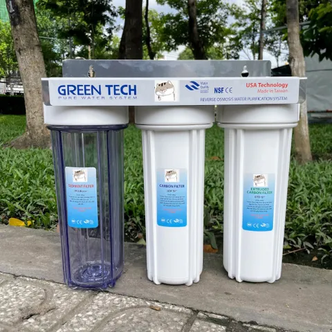 Bộ Lọc Nước Đầu Nguồn 3 Cấp Greentech94 - Lọc Sạch Cặn Bẩn, Clo Cho Nước Sinh Hoạt, Tiện Lợi Cho Gia Đình