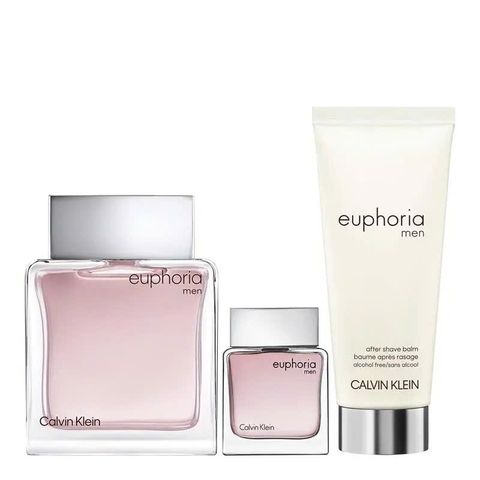Bộ quà tặng nước hoa Calvin Klein Euphoria For Men 100ml - Nước hoa EDT, Balm cạo râu và nước hoa 15ml, Hương thơm quyến rũ dành cho nam