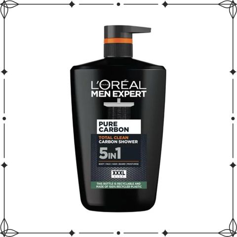 Sữa Tắm 5 Trong 1 L'Oréal Paris Men Expert Pure Carbon 1000ml - Dưỡng Da, Gội Đầu, Rửa Mặt Kháng Oxy Hóa, Hương Nam Tính Quyến Rũ