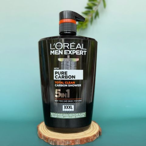 Sữa Tắm 5 Trong 1 L'Oréal Paris Men Expert Pure Carbon 1000ml - Dưỡng Da, Gội Đầu, Rửa Mặt Kháng Oxy Hóa, Hương Nam Tính Quyến Rũ