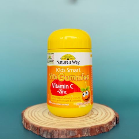 [Nhập khẩu] Viên nhai bổ sung Vitamin C và kẽm Nature's Way Kids Smart Vita Gummies Vitamin C + ZinC 60 viên - dii.