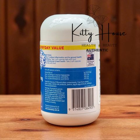 Viên uống Dầu cá Nature's Way Odourless Fish Oil 1000mg không mùi - Hỗ trợ sức khỏe mắt, não bộ và tim mạch, hộp 80 viên