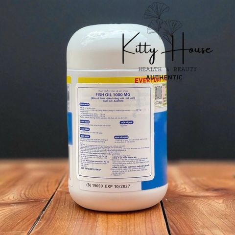 Viên uống Dầu cá Nature's Way Odourless Fish Oil 1000mg không mùi - Hỗ trợ sức khỏe mắt, não bộ và tim mạch, hộp 80 viên