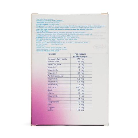 Vitamin Bầu Tổng Hợp Doppelherz Vitap Pregna - Vitamin Chăm Sóc Mẹ Bầu Nhập Khẩu Đức, Hỗ Trợ Sức Khỏe & Phát Triển Thai Nhi