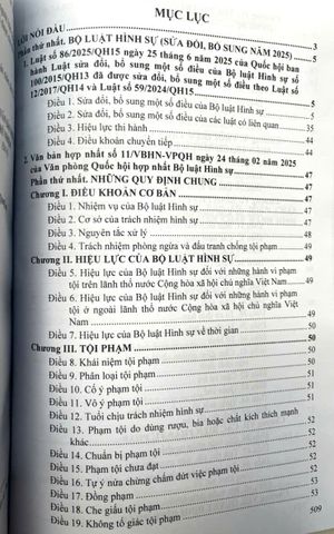 Bộ luật Hình sự, Bộ luật Tố tụng Hình sự (sửa đổi, bổ sung năm 2025, chưa hợp nhất)