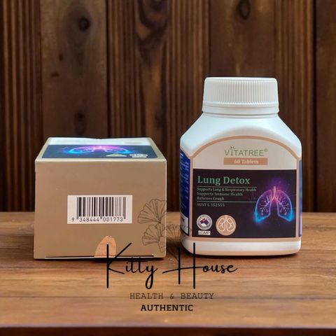 Viên Uống Thải Độc Phổi Vitatree Lung Detox - 60 Viên Thực Phẩm Chức Năng Bổ Phổi, Giúp Thanh Lọc Đường Hô Hấp