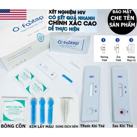 Bộ 3 Que Test Nhanh HIV Tại Nhà FASTEP - Xét Nghiệm Chính Xác Trên 99% - Dễ Dàng Sử Dụng Tại Gia