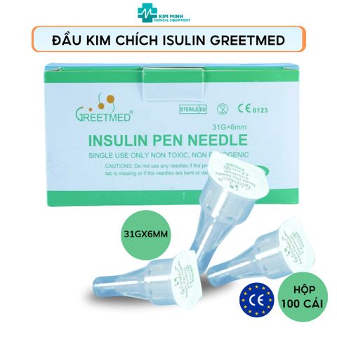 Đầu Kim Tiểu Đường Greetmed Dùng Một Lần - Hộp 100 Kim An Toàn, Tiện Lợi cho Bệnh Nhân Tiểu Đường