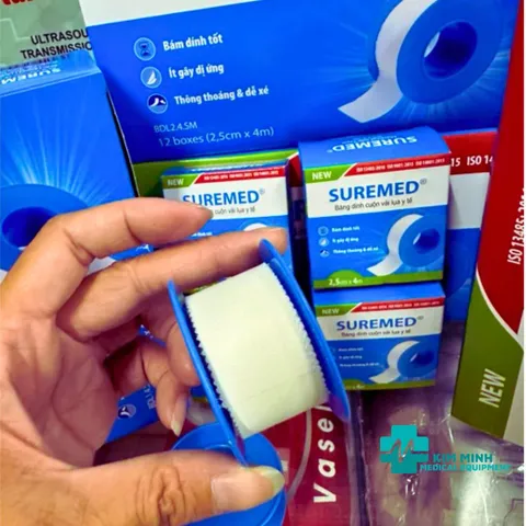 Băng keo lụa y tế SUREMED 1.25cm x 4m - Băng dính lụa chống dị ứng, giúp cố định băng gạc và thiết bị y tế