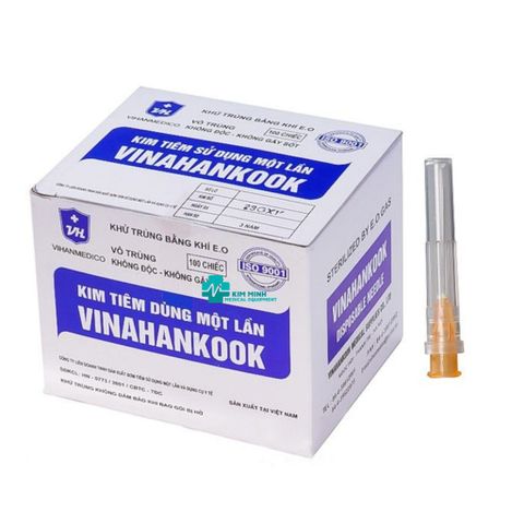 Hộp 100 Đầu Kim Tiêm Vinahankook 26G - Kim Tiêm Vô Trùng, Sử Dụng 1 Lần, Chất Liệu Thép Không Gỉ, An Toàn cho Y Tế
