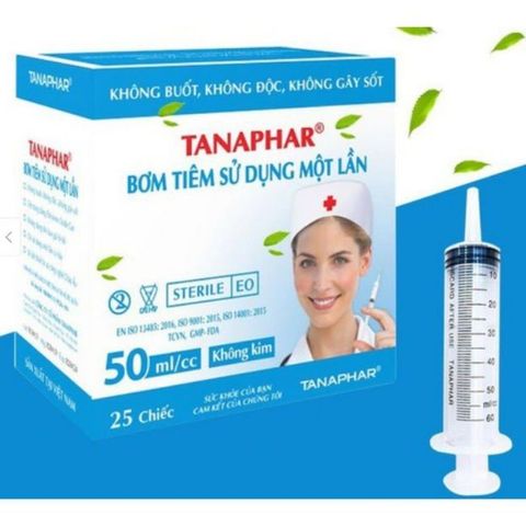 Hộp 25 Bơm Cho Ăn TANAPHAR 50ml - Bơm Y Tế Tiệt Trùng Sử Dụng Một Lần, An Toàn Và Không Gây Dị Ứng