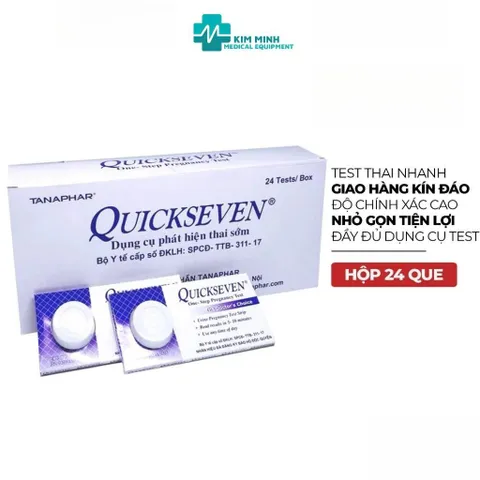 Que thử thai Quickseven Tanaphar Hộp 24 que - Kiểm tra thai nhanh, chính xác, bảo mật khi giao hàng, chất lượng đảm bảo