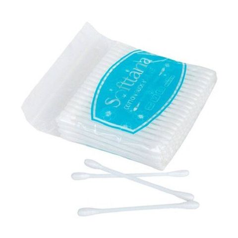 Tăm bông Softana AZ10 - Combo 5 Gói 100 Que 100% Cotton Mềm Mại Dùng Cho Người Lớn - Đầu Bông Thấm Nước Tốt