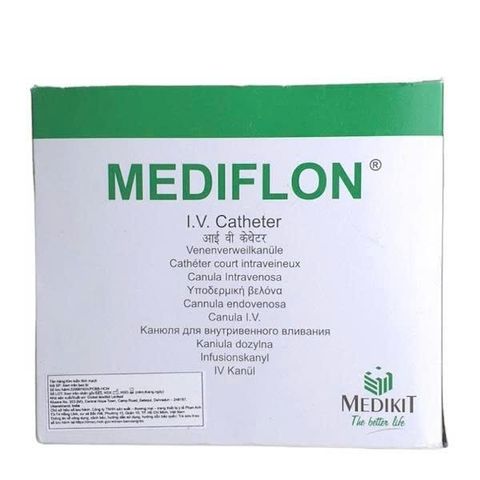 Kim Luồn Tĩnh Mạch Medikit 24G Vàng Nhập Khẩu Ấn Độ (H/100c) - Thiết Bị Y Tế An Toàn, Tiện Lợi Cho Tiêm Truyền và Lấy Mẫu Máu