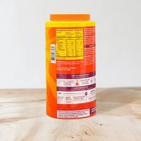 Bột cam bổ sung chất xơ vị cam real sugar Metamucil 1.56g hàng Mỹ