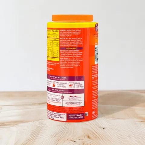 Bột cam bổ sung chất xơ vị cam real sugar Metamucil 1.56g hàng Mỹ