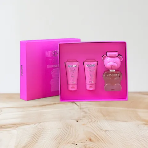 Set nước hoa nữ Moschino Toy 2 Bubble Gum EDT gồm nước hoa 50 ml + sữa tắm 50ml + body lotion 50ml
